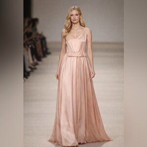 Vintage Gunne Sax Pink Satin Gown from Romantic Renaissance Bridal Collection.